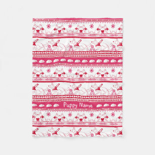 Personalize German Shepherd Guide Dog Tale Red Fleece Blanket