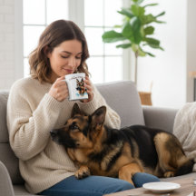 PERSONALIZE German Shepherd Morning Coffee