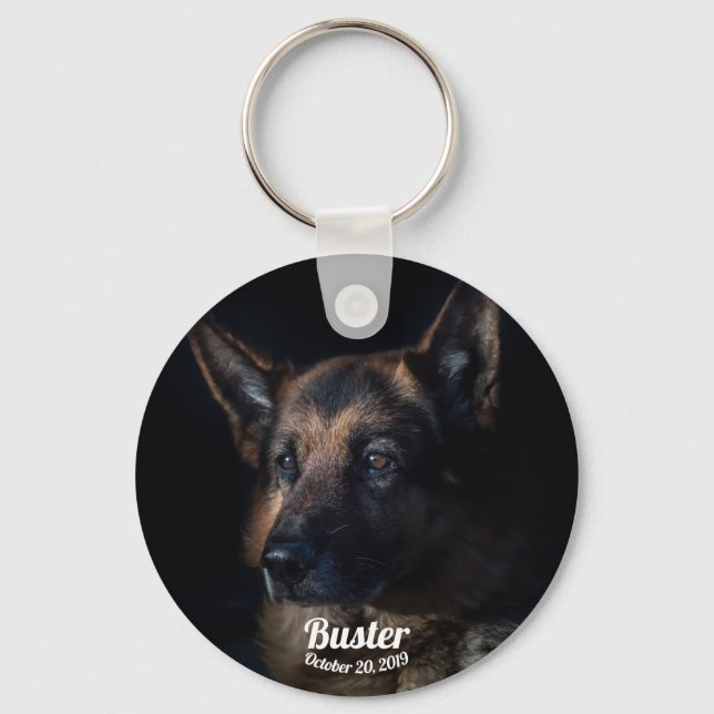 Personalize German Shepherd Pet Memorial Keychain (Front)