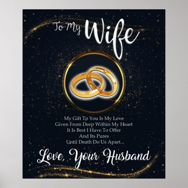 Personalize Gift For Wife From Husband Lovely Poster (Front)