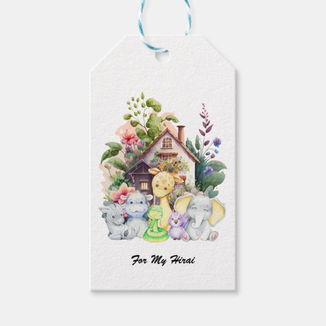 Personalize Gift Tag | Cute Animal Gift Tag (Front)