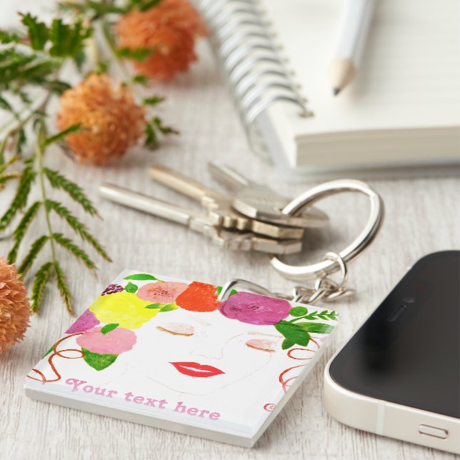 Personalize Girl Art Acrylic Keychain (Front Right)