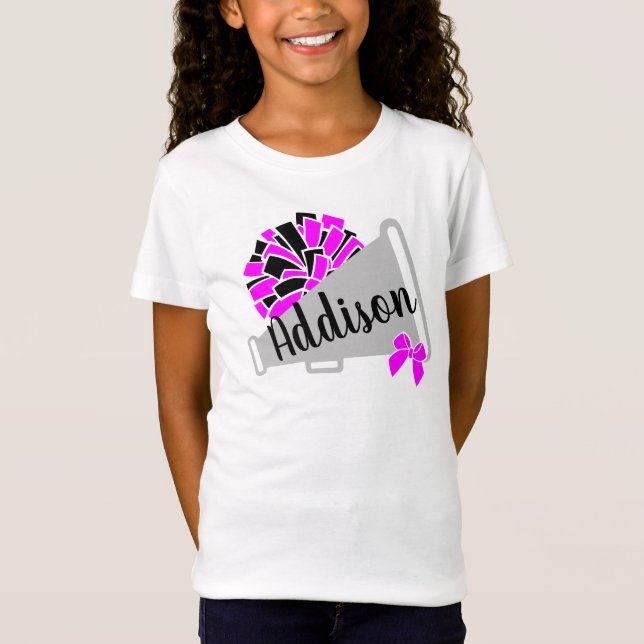 Personalize Girls Cheer T-Shirt Cute Cheer Shirt (Front)