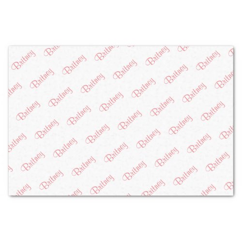 Personalize Girls Name Pink Birthday Party Theme Tissue Paper