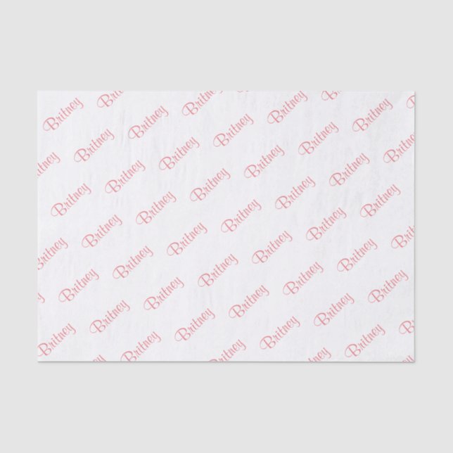 Personalize: Girls Name Pink Birthday Party Theme Tissue Paper (Front)