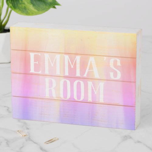 Personalize Girls Room Wood Box Sign