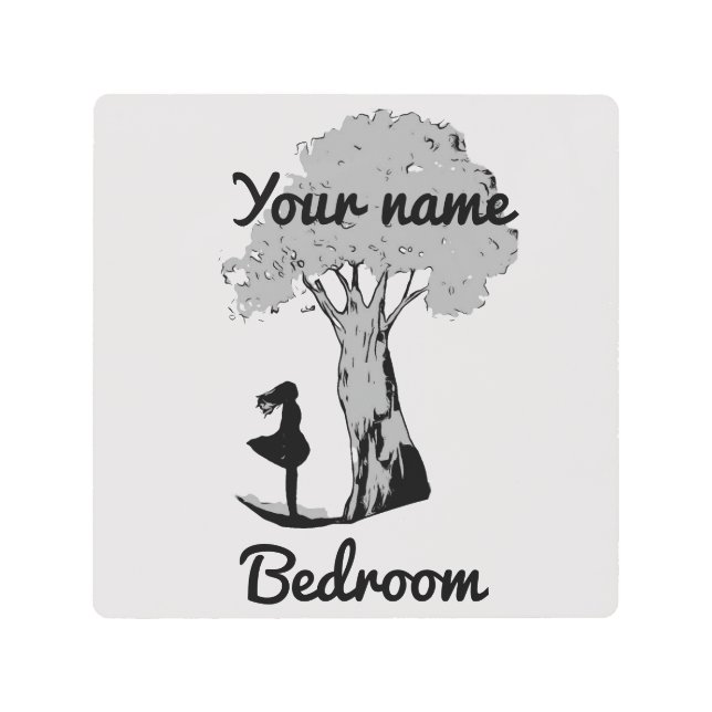 Personalize Girl's sign Metal Wall Art, 8" x 8" (Front)