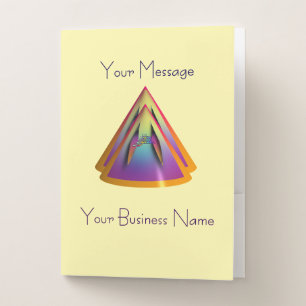 Personalize Glare Logo Double Pyramid Cone Pocket Folder