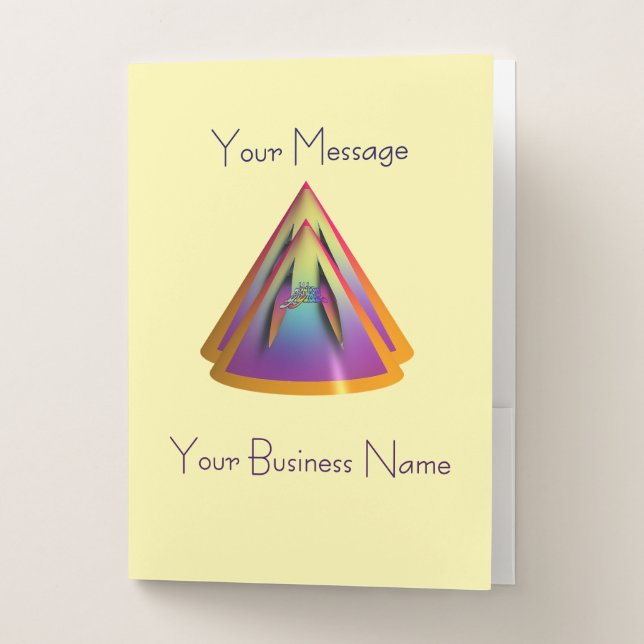 Personalize Glare Logo Double Pyramid Cone Pocket Folder (Front)