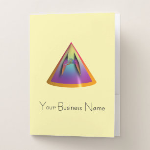 Personalize Glare Logo Pyramid Cone Pocket Folder