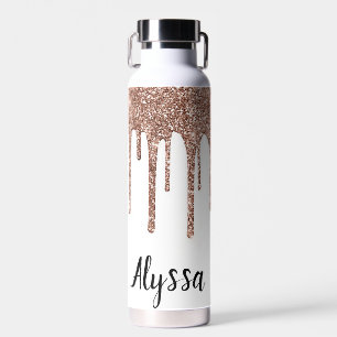 Personalize Glitter Drip Water Bottle