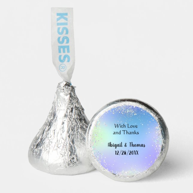 Personalize Glitter Wedding Favors Hershey Kisses (Front)
