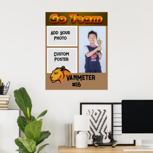Personalize Go Team Sports Player Poster