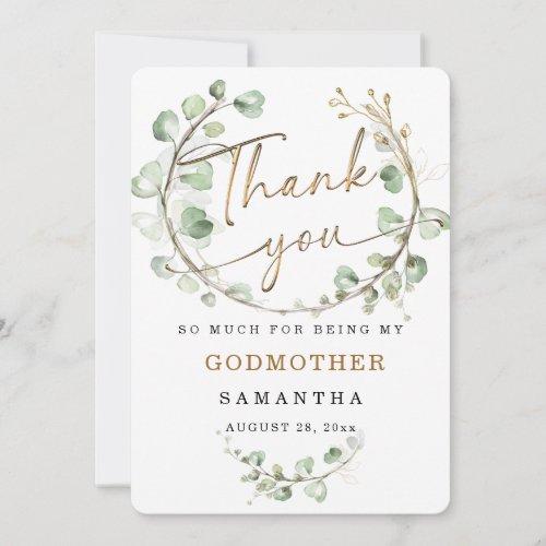 Personalize Godmother thank you card