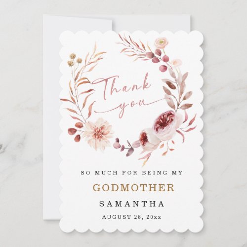 Personalize Godmother thank you card