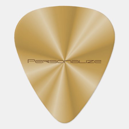 Personalize Gold Metallic Print 🎸 Guitar Pick