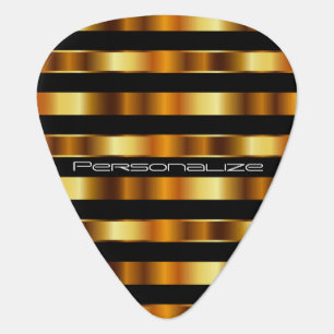 Personalize Gold Metallic Stripes Guitar Pick