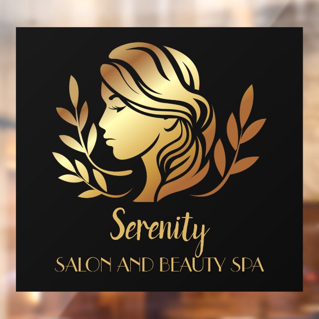 Personalize Gold Tint Salon and Spa Pretty Woman  Window Cling (Sheet 2)