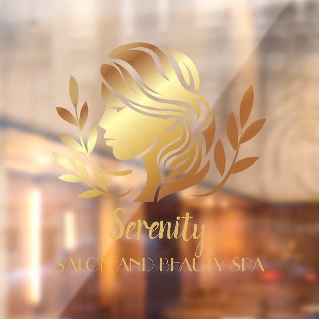 Personalize Gold Tint Salon and Spa Pretty Woman Window Cling (Sheet 2)