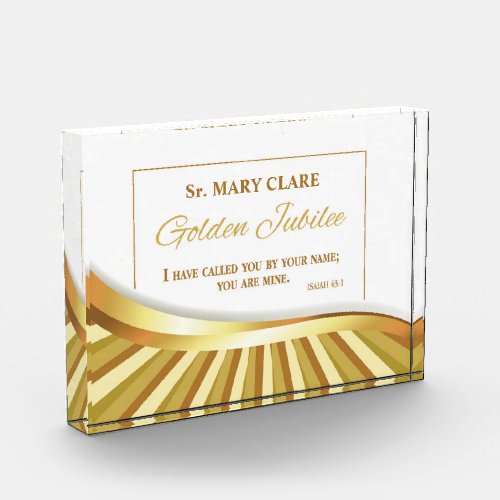 Personalize Golden Jubilee of Religious Life Acrylic Award