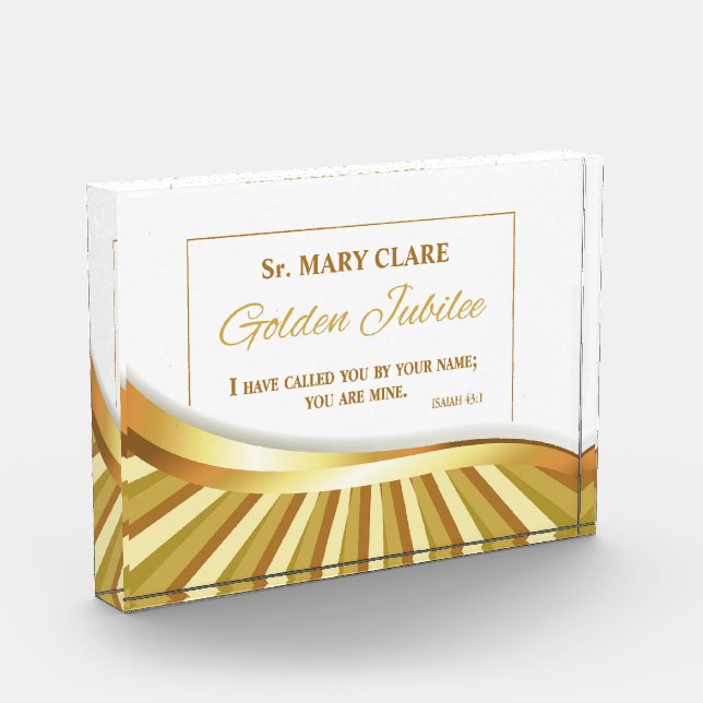 Personalize, Golden Jubilee of Religious Life Acrylic Award (Left)