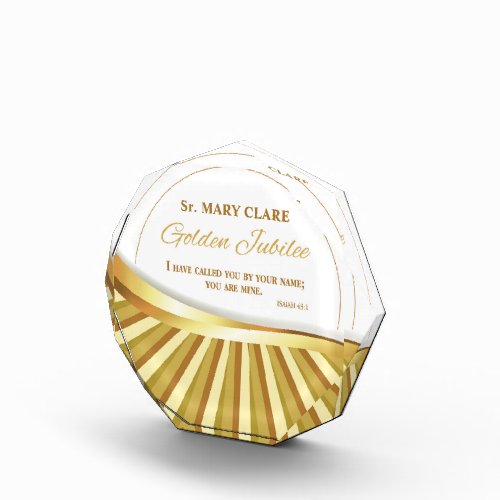 Personalize Golden Jubilee of Religious Life Acrylic Award