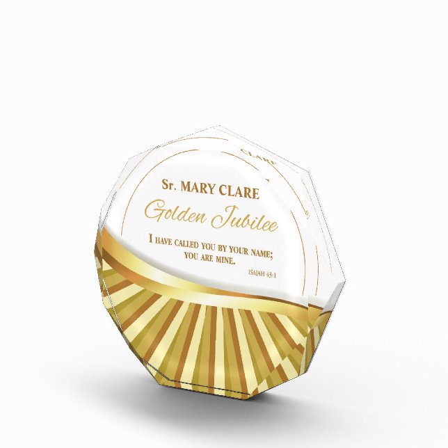 Personalize, Golden Jubilee of Religious Life, Acrylic Award (Right)