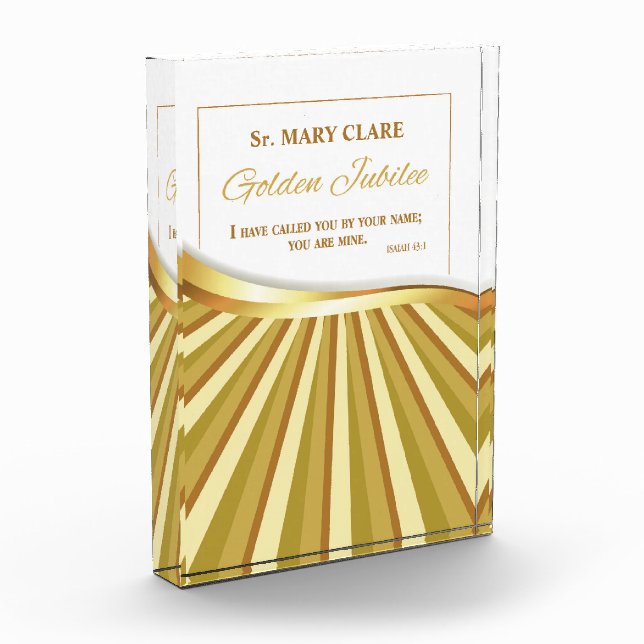 Personalize, Golden Jubilee of Religious Life, Acrylic Award (Left)