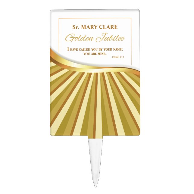Personalize, Golden Jubilee of Religious Life Cake Topper (Front)