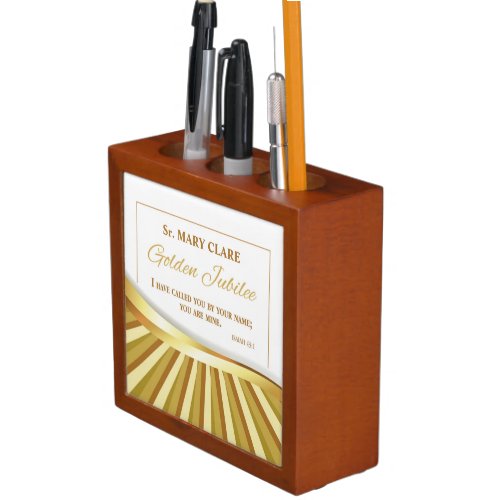 Personalize Golden Jubilee of Religious Life Desk Organizer