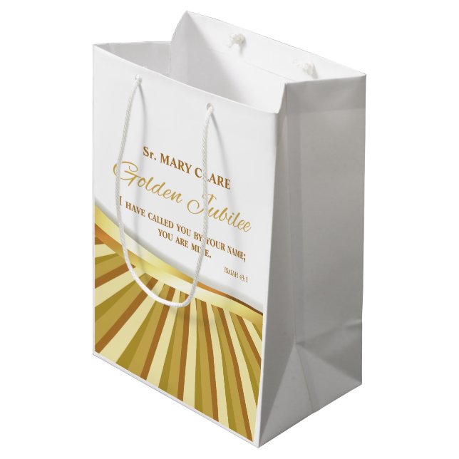 Personalize, Golden Jubilee of Religious Life Medium Gift Bag (Front Angled)