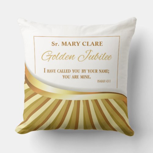 Personalize Golden Jubilee of Religious Life Throw Pillow