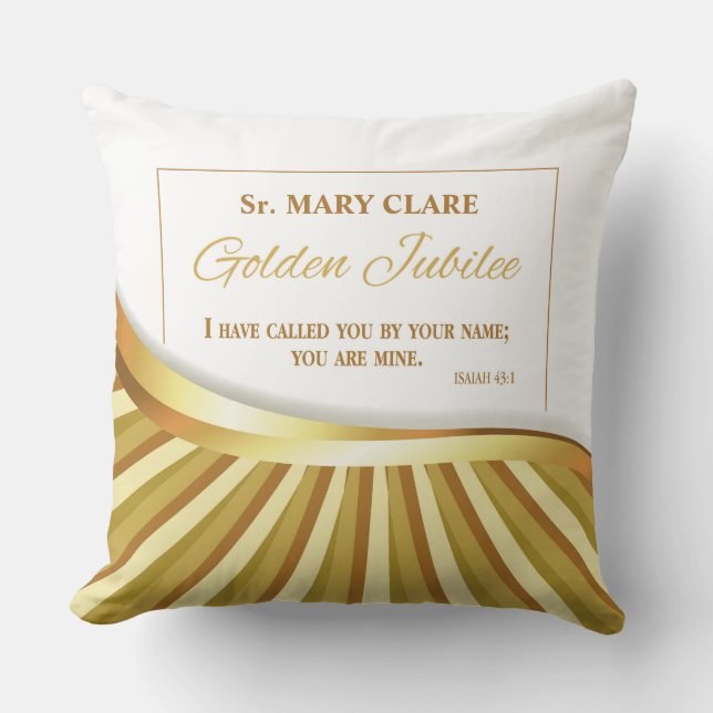 Personalize, Golden Jubilee of Religious Life, Throw Pillow (Front)