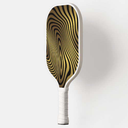 Personalize Golden Marble Background Zebra Texture Pickleball Paddle