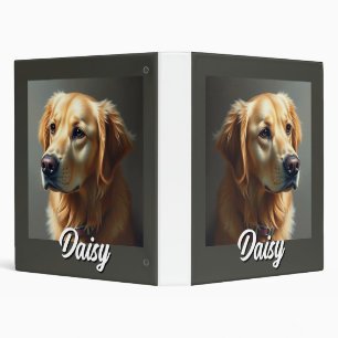 Personalize Golden Retriever 3 Ring Binder