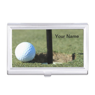 (Personalize) Golf Ball and Cup Photo Case For Business Cards