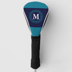Personalize Golf Head Cover Initial Blue Driver