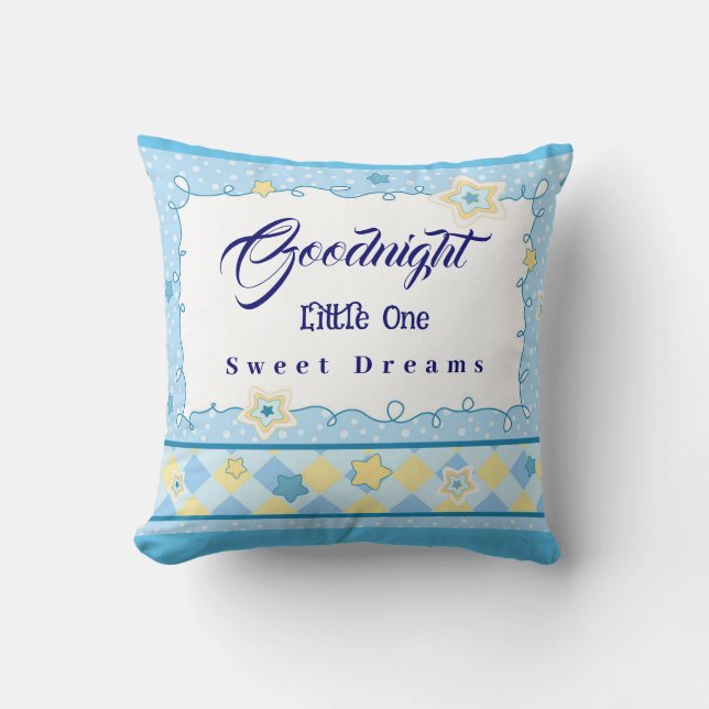 Personalize Goodnight Little One Sweet Dreams  Throw Pillow (Front)