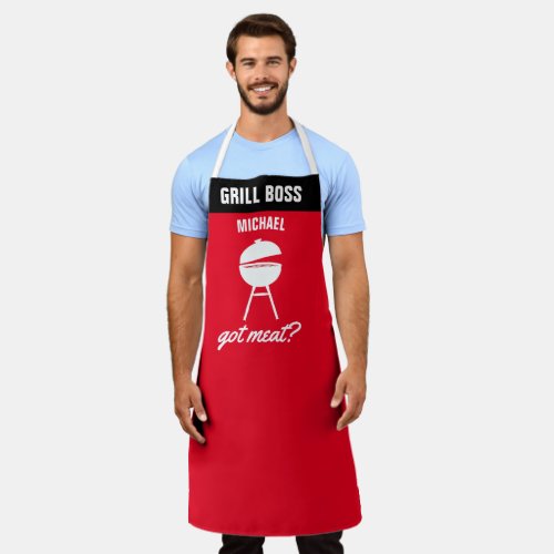 Personalize Got Meat Chef Funny BBQ Grill Chef Apron