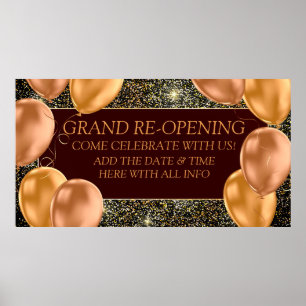 Personalize Grand Opening Re-Opening Small Busines Poster