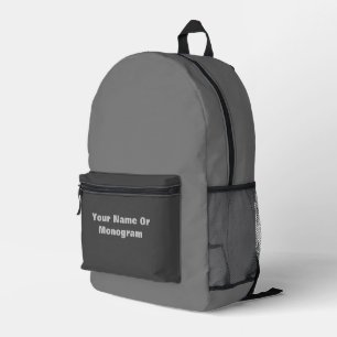 Personalize Gray  Printed Backpack