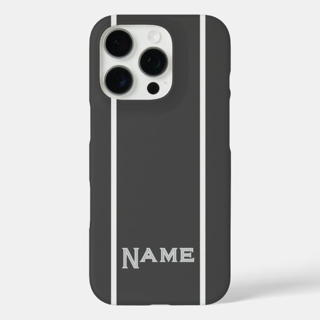 Personalize Gray+ Stripes  Case-Mate iPhone Case (Back)