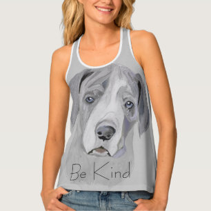 Personalize Great Dane Puppy Black and White Tank Top