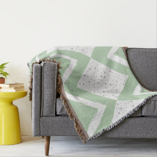 Personalize Green and Gray Zig Zag Pattern Throw Blanket