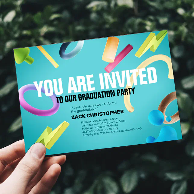 Personalize green fancy graduation party invitation | Zazzle