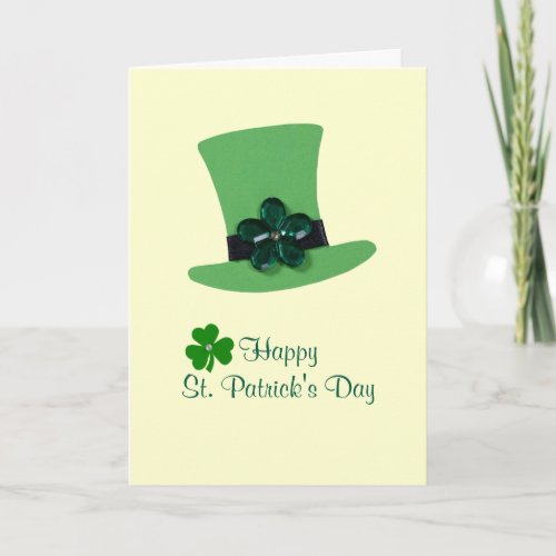 Personalize Green hat for St Patricks day Holiday Card
