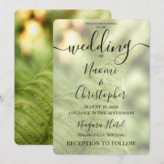 Personalize: Green Leaf Wedding Invitation