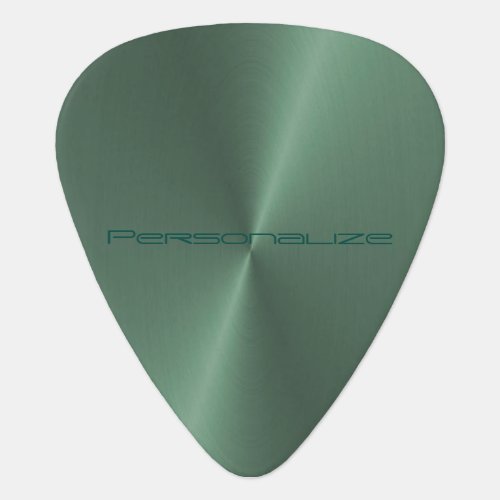 Personalize Green Metallic Print Guitar Pick