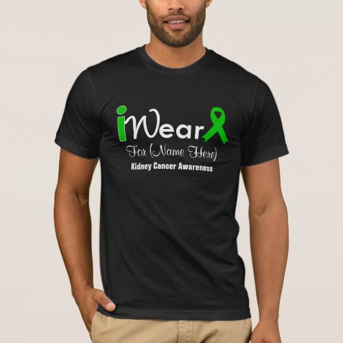 Personalize Green Ribbon Kidney Cancer T_Shirt