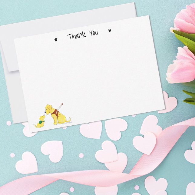 Personalize Guide Dog and Puppy-in-Training Flat Note Card (Creator Uploaded)